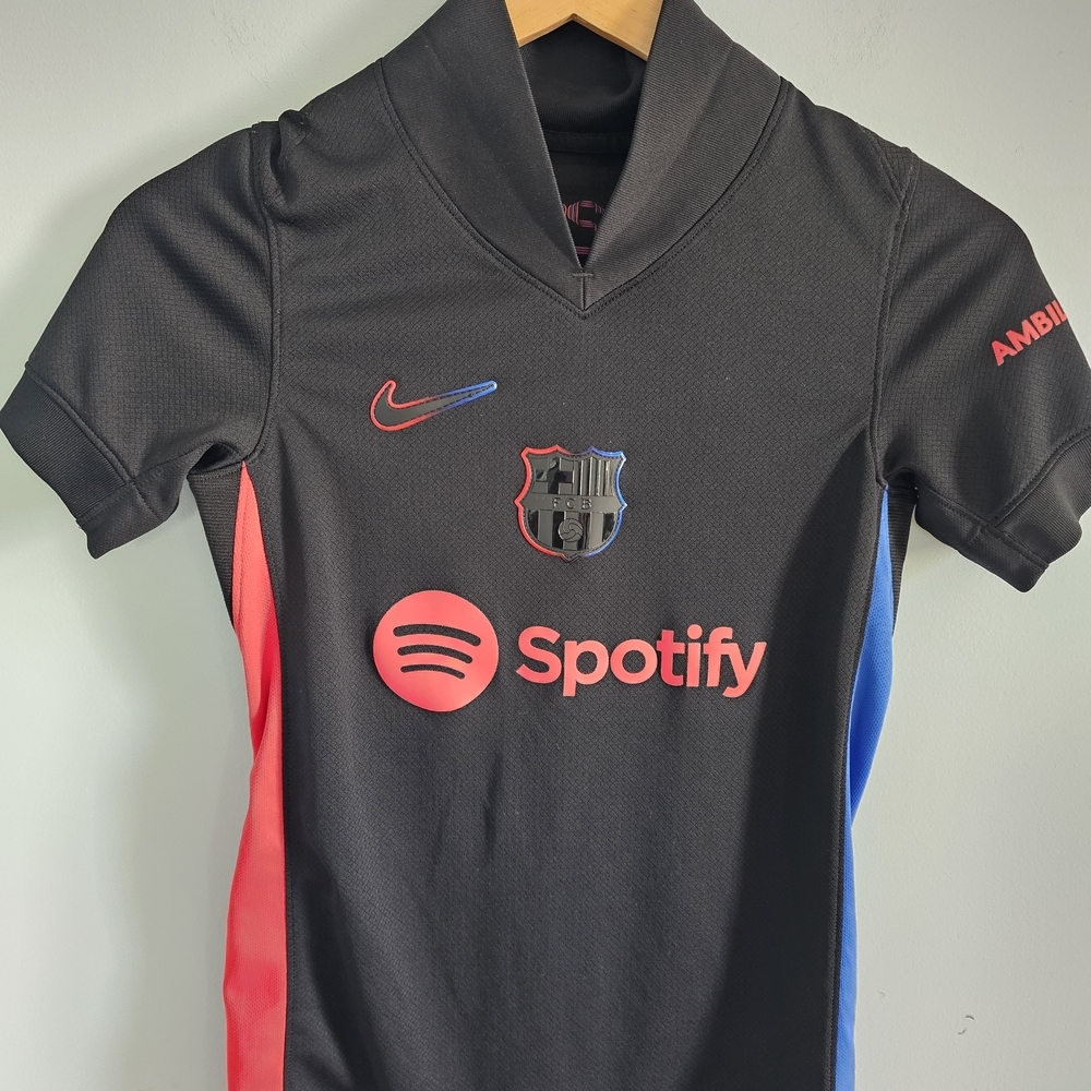 Nike FC Barcelona 24-25 Away Kids‎ Black Soccer Jersey Size S